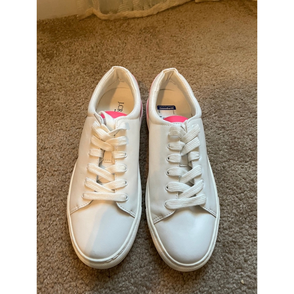 J. Crew Shoes - J Crew Road Trip Sneakers in White Pink Womens Size 9